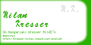 milan kresser business card